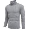imageCOOFANDY Mens Slim Fit Turtleneck Sweater Long Sleeve Casual Knitted Pullover SweatersGrey