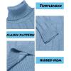 imageCOOFANDY Mens Slim Fit Turtleneck Sweater Long Sleeve Casual Knitted Pullover SweatersLight Blue and White