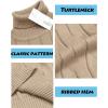 imageCOOFANDY Mens Slim Fit Turtleneck Sweater Long Sleeve Casual Knitted Pullover SweatersLight Khaki