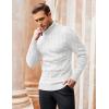 imageCOOFANDY Mens Slim Fit Turtleneck Sweater Long Sleeve Casual Knitted Pullover SweatersWhite