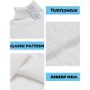 imageCOOFANDY Mens Slim Fit Turtleneck Sweater Long Sleeve Casual Knitted Pullover SweatersWhite
