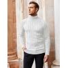 imageCOOFANDY Mens Slim Fit Turtleneck Sweater Long Sleeve Casual Knitted Pullover SweatersWhite