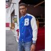 imageCOOFANDY Mens Varsity Jacket Wool Blend Letterman Bomber Jacket Baseball Lightweight JacketBlue