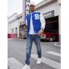 imageCOOFANDY Mens Varsity Jacket Wool Blend Letterman Bomber Jacket Baseball Lightweight JacketBlue