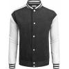 imageCOOFANDY Mens Varsity Jacket Wool Blend Letterman Bomber Jacket Baseball Lightweight JacketDark Grayno Letter
