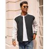 imageCOOFANDY Mens Varsity Jacket Wool Blend Letterman Bomber Jacket Baseball Lightweight JacketDark Grayno Letter