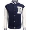imageCOOFANDY Mens Varsity Jacket Wool Blend Letterman Bomber Jacket Baseball Lightweight JacketNavy Blue