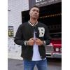 imageCOOFANDY Mens Varsity Jacket Wool Blend Letterman Bomber Jacket Baseball Lightweight JacketPure Black