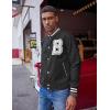 imageCOOFANDY Mens Varsity Jacket Wool Blend Letterman Bomber Jacket Baseball Lightweight JacketPure Black