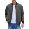 imageCOOFANDY Men Bomber Jacket Lightweight Windbreaker Jackets Casual Softshell Flight Fashion Winter Fall Coat with Pocket1  Grey