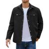 imageCOOFANDY Mens Casual Lightweight Shirt Jacket Work Shacket Jackets Military Button Down Overshirt With Flap Pockets1black