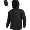 imageCOOFANDY Mens Rain Jacket Waterproof Lightweight Windbreaker Packable Hooded Raincoat for Hiking Cycling Golf ampamp TravelBlack