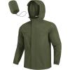 imageCOOFANDY Mens Rain Jacket Waterproof Lightweight Windbreaker Packable Hooded Raincoat for Hiking Cycling Golf ampamp TravelDark Green