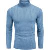 imageCOOFANDY Mens Slim Fit Turtleneck Sweater Long Sleeve Casual Knitted Pullover SweatersLight Blue and White