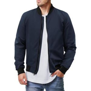 imageCOOFANDY Men Bomber Jacket Lightweight Windbreaker Jackets Casual Softshell Flight Fashion Winter Fall Coat with Pocket1  Navy Blue