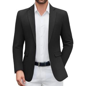 imageCOOFANDY Mens Casual Blazer One Button Sport Coat Lightweight Business Suit JacketBlack