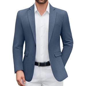 imageCOOFANDY Mens Casual Blazer One Button Sport Coat Lightweight Business Suit JacketDark Blue