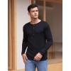 imageCOOFANDY Mens 2Pack Slim Fit Henley Shirts Long Sleeve Lightweight Fashion Casual Cotton Basic T ShirtsBlack