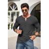 imageCOOFANDY Mens 2Pack Slim Fit Henley Shirts Long Sleeve Lightweight Fashion Casual Cotton Basic T ShirtsDark Gray