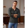 imageCOOFANDY Mens 2Pack Slim Fit Henley Shirts Long Sleeve Lightweight Fashion Casual Cotton Basic T ShirtsDark Gray