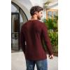 imageCOOFANDY Mens 2Pack Slim Fit Henley Shirts Long Sleeve Lightweight Fashion Casual Cotton Basic T ShirtsWine Red