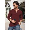 imageCOOFANDY Mens 2Pack Slim Fit Henley Shirts Long Sleeve Lightweight Fashion Casual Cotton Basic T ShirtsWine Red