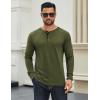 imageCOOFANDY Mens Long Sleeve Henley Shirts Cotton TShirts Casual Pullover Shirt Soft Stretch Basic Tees Fall TopsArmy Green