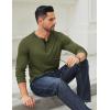 imageCOOFANDY Mens Long Sleeve Henley Shirts Cotton TShirts Casual Pullover Shirt Soft Stretch Basic Tees Fall TopsArmy Green