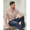 imageCOOFANDY Mens Long Sleeve Henley Shirts Cotton TShirts Casual Pullover Shirt Soft Stretch Basic Tees Fall TopsBeige
