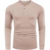 imageCOOFANDY Mens Long Sleeve Henley Shirts Cotton TShirts Casual Pullover Shirt Soft Stretch Basic Tees Fall TopsBeige