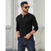 imageCOOFANDY Mens Long Sleeve Henley Shirts Cotton TShirts Casual Pullover Shirt Soft Stretch Basic Tees Fall TopsBlack 01  Grey Collar