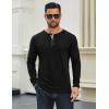 imageCOOFANDY Mens Long Sleeve Henley Shirts Cotton TShirts Casual Pullover Shirt Soft Stretch Basic Tees Fall TopsBlack 02  Khaki Collar
