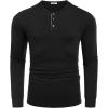 imageCOOFANDY Mens Long Sleeve Henley Shirts Cotton TShirts Casual Pullover Shirt Soft Stretch Basic Tees Fall TopsBlack 02  Khaki Collar