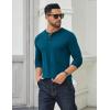 imageCOOFANDY Mens Long Sleeve Henley Shirts Cotton TShirts Casual Pullover Shirt Soft Stretch Basic Tees Fall TopsBlue