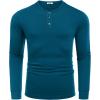 imageCOOFANDY Mens Long Sleeve Henley Shirts Cotton TShirts Casual Pullover Shirt Soft Stretch Basic Tees Fall TopsBlue