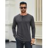 imageCOOFANDY Mens Long Sleeve Henley Shirts Cotton TShirts Casual Pullover Shirt Soft Stretch Basic Tees Fall TopsDark Grey