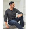 imageCOOFANDY Mens Long Sleeve Henley Shirts Cotton TShirts Casual Pullover Shirt Soft Stretch Basic Tees Fall TopsDark Grey