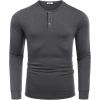 imageCOOFANDY Mens Long Sleeve Henley Shirts Cotton TShirts Casual Pullover Shirt Soft Stretch Basic Tees Fall TopsDark Grey