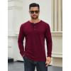 imageCOOFANDY Mens Long Sleeve Henley Shirts Cotton TShirts Casual Pullover Shirt Soft Stretch Basic Tees Fall TopsDark Red