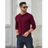 imageCOOFANDY Mens Long Sleeve Henley Shirts Cotton TShirts Casual Pullover Shirt Soft Stretch Basic Tees Fall TopsDark Red