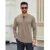imageCOOFANDY Mens Long Sleeve Henley Shirts Cotton TShirts Casual Pullover Shirt Soft Stretch Basic Tees Fall TopsKhaki