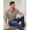 imageCOOFANDY Mens Long Sleeve Henley Shirts Cotton TShirts Casual Pullover Shirt Soft Stretch Basic Tees Fall TopsKhaki