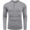 imageCOOFANDY Mens Long Sleeve Henley Shirts Cotton TShirts Casual Pullover Shirt Soft Stretch Basic Tees Fall TopsLight Grey