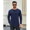 imageCOOFANDY Mens Long Sleeve Henley Shirts Cotton TShirts Casual Pullover Shirt Soft Stretch Basic Tees Fall TopsNavy Blue