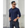 imageCOOFANDY Mens Long Sleeve Henley Shirts Cotton TShirts Casual Pullover Shirt Soft Stretch Basic Tees Fall TopsNavy Blue