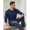 imageCOOFANDY Mens Long Sleeve Henley Shirts Cotton TShirts Casual Pullover Shirt Soft Stretch Basic Tees Fall TopsNavy Blue