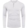 imageCOOFANDY Mens Long Sleeve Henley Shirts Cotton TShirts Casual Pullover Shirt Soft Stretch Basic Tees Fall TopsWhite