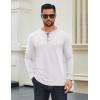 imageCOOFANDY Mens Long Sleeve Henley Shirts Cotton TShirts Casual Pullover Shirt Soft Stretch Basic Tees Fall TopsWhite