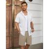 imageCOOFANDY Mens Casual Button Down Shirts Short Sleeve Regular Fit Fashion Camp Beach Shirts TopsAll White