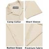 imageCOOFANDY Mens Casual Button Down Shirts Short Sleeve Regular Fit Fashion Camp Beach Shirts TopsBeige